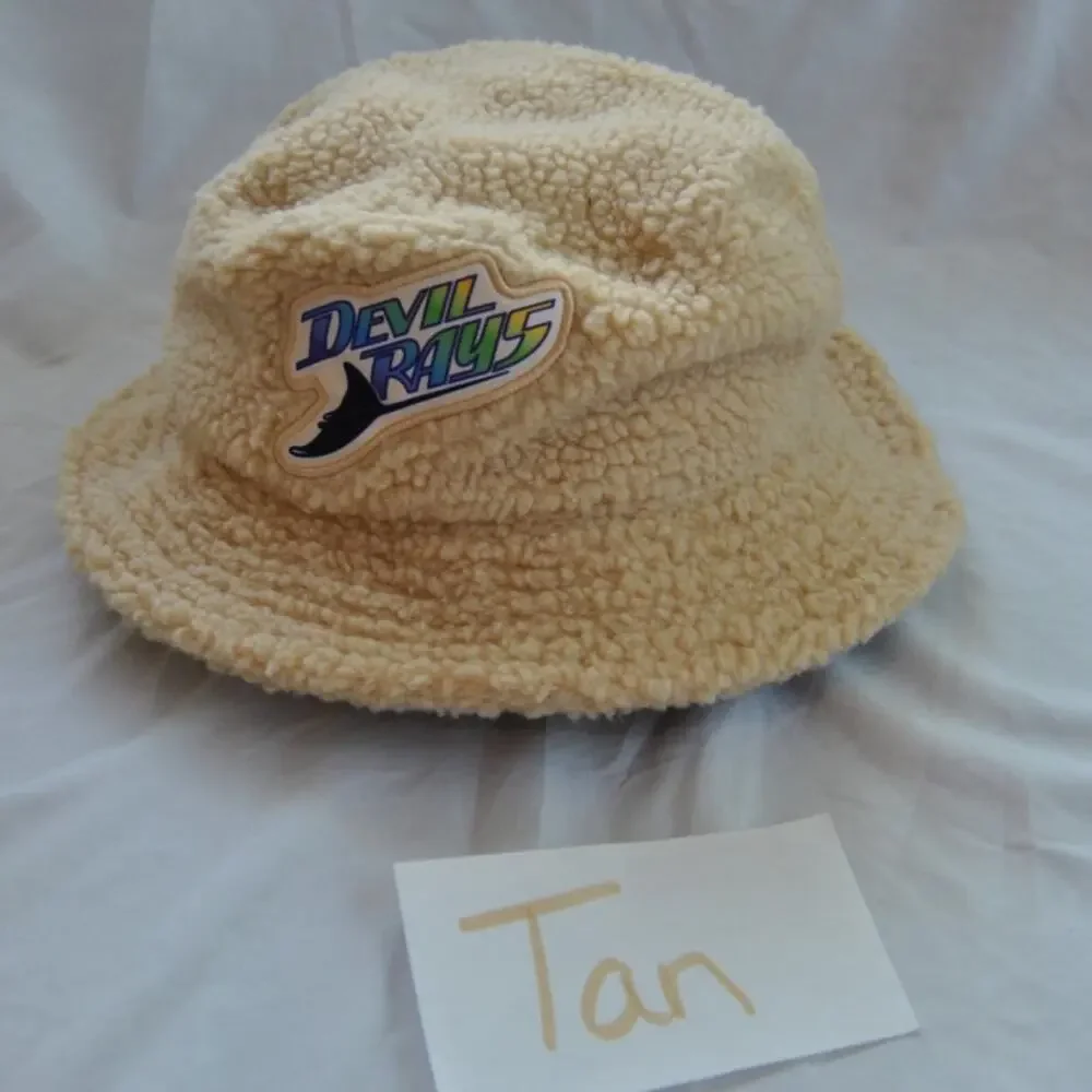 Tampa Bay Devil Rays Tan Sherpa/Fuzzy Bucket Hat